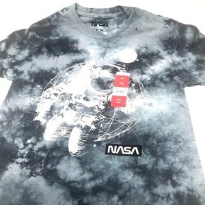 Men’s Shirt Top Size Small Nasa Short Sleeve space 34/36 Gray T-Shirt